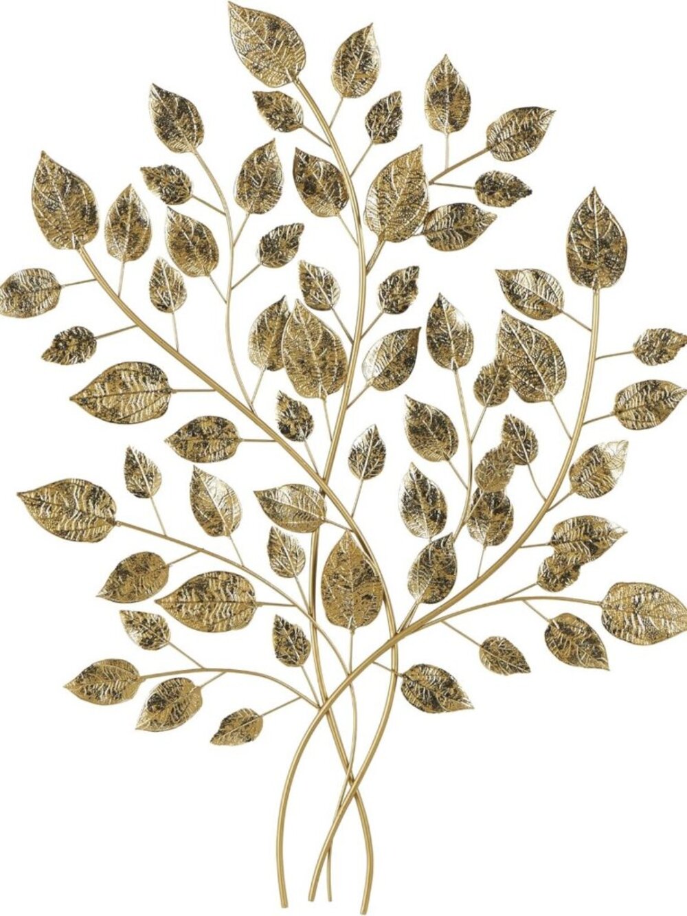 Large Metallic Leaf Wall Art Sculpture - 25" x 33" Home Decor Accent